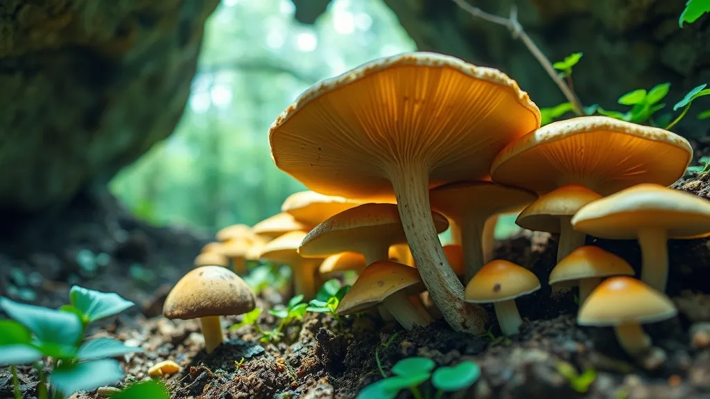 Culture souterraine de champignons et légumes