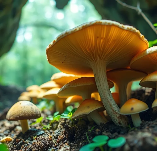 Culture souterraine de champignons et légumes